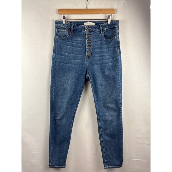 Hidden Los Angeles Womens Button-Fly High-Waisted Skinny Jeans Size 31 Blue Deni - Picture 2 of 6